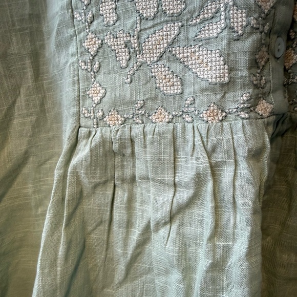 LSA Light Sage Linen Shirt Top - Picture 8 of 13